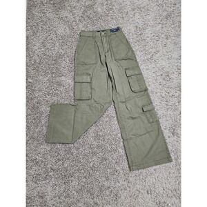 NWT Hollister Ultra High-Rise Baggy Green Khaki Cargo Pants Size 000s/w23S